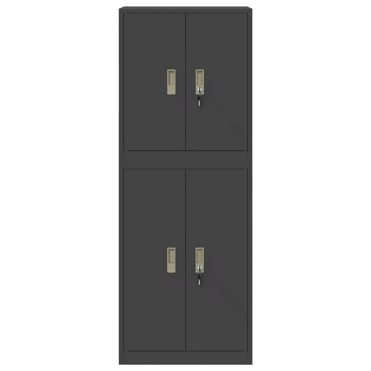 Ντουλάπι αποθήκευσης 2 τμχ. Μαύρο 60 x 40 x 160 εκ Ατσάλι - Pakobazaar