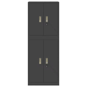 Ντουλάπι αποθήκευσης 2 τμχ. Μαύρο 60 x 40 x 160 εκ Ατσάλι - Pakobazaar