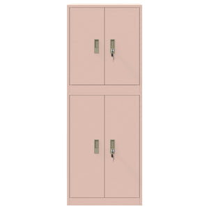 Ντουλάπι αποθήκευσης 2 τμχ. Ροζ 60 x 40 x 160 εκ Ατσάλι - Pakobazaar