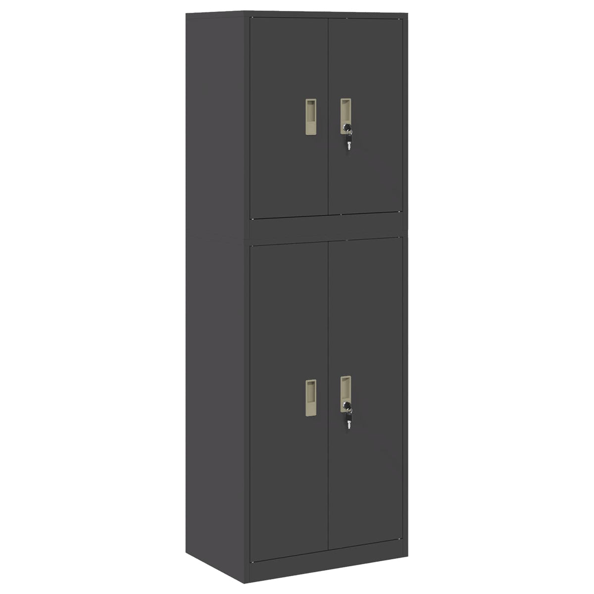 Ντουλάπι αποθήκευσης 2 τμχ. Μαύρο 60 x 40 x 175 εκ Ατσάλι - Pakobazaar