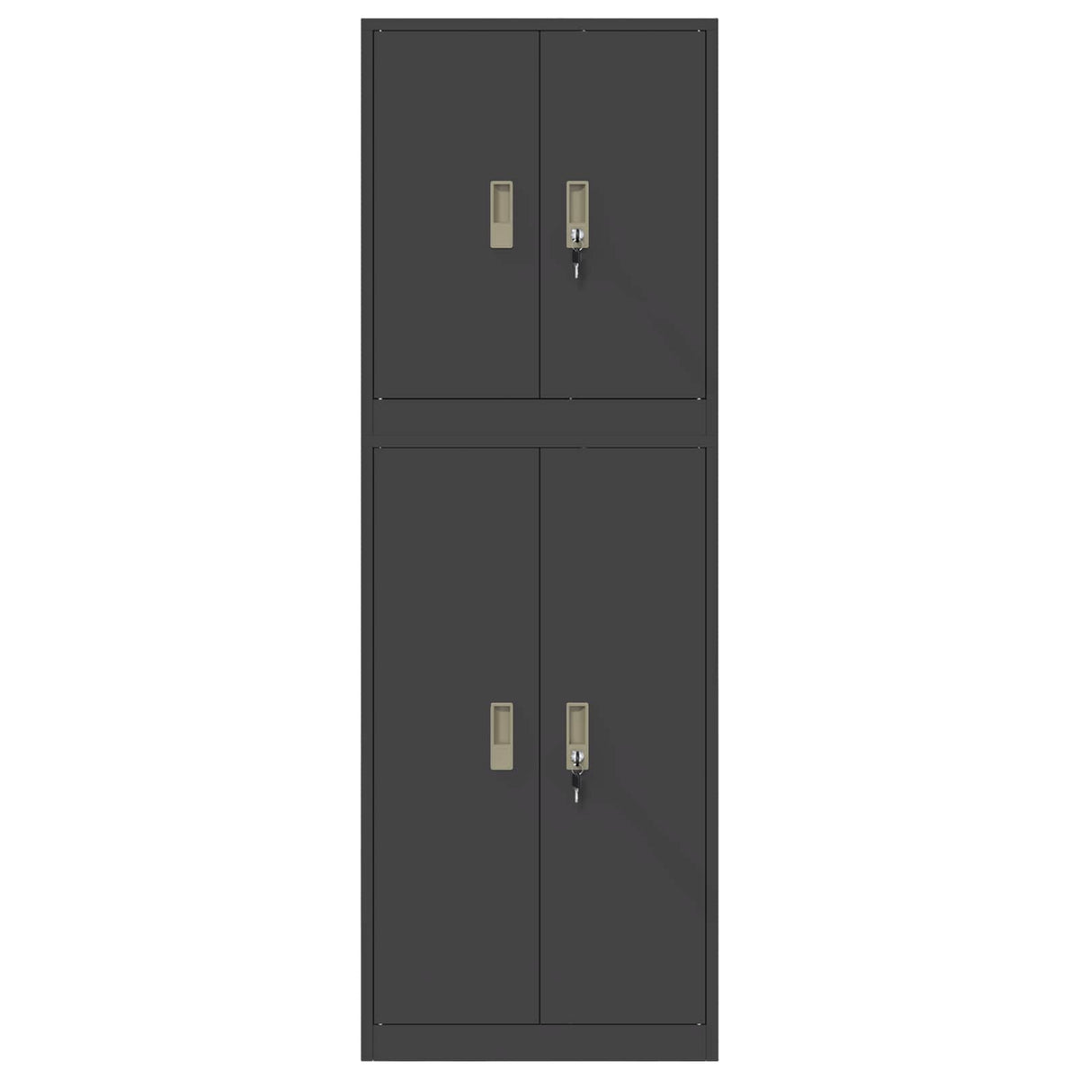 Ντουλάπι αποθήκευσης 2 τμχ. Μαύρο 60 x 40 x 175 εκ Ατσάλι - Pakobazaar