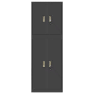 Ντουλάπι αποθήκευσης 2 τμχ. Μαύρο 60 x 40 x 175 εκ Ατσάλι - Pakobazaar