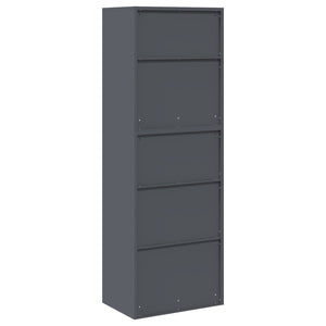 Ντουλάπι αποθήκευσης 2 τμχ. Ανθρακί 60 x 40 x 175 εκ Ατσάλι - Pakobazaar