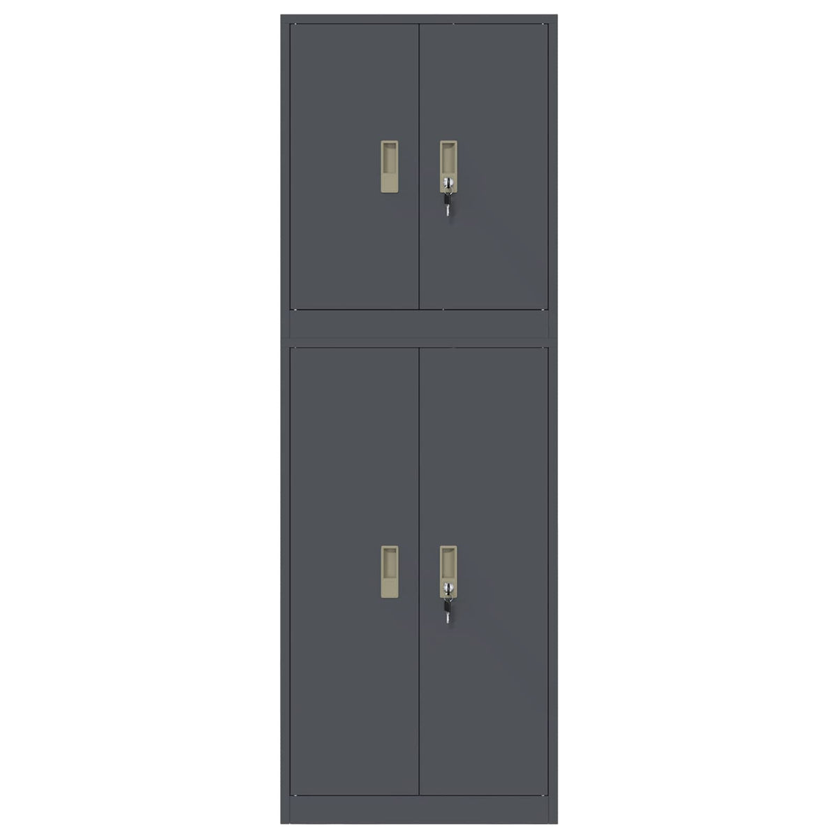 Ντουλάπι αποθήκευσης 2 τμχ. Ανθρακί 60 x 40 x 175 εκ Ατσάλι - Pakobazaar