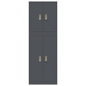 Ντουλάπι αποθήκευσης 2 τμχ. Ανθρακί 60 x 40 x 175 εκ Ατσάλι - Pakobazaar