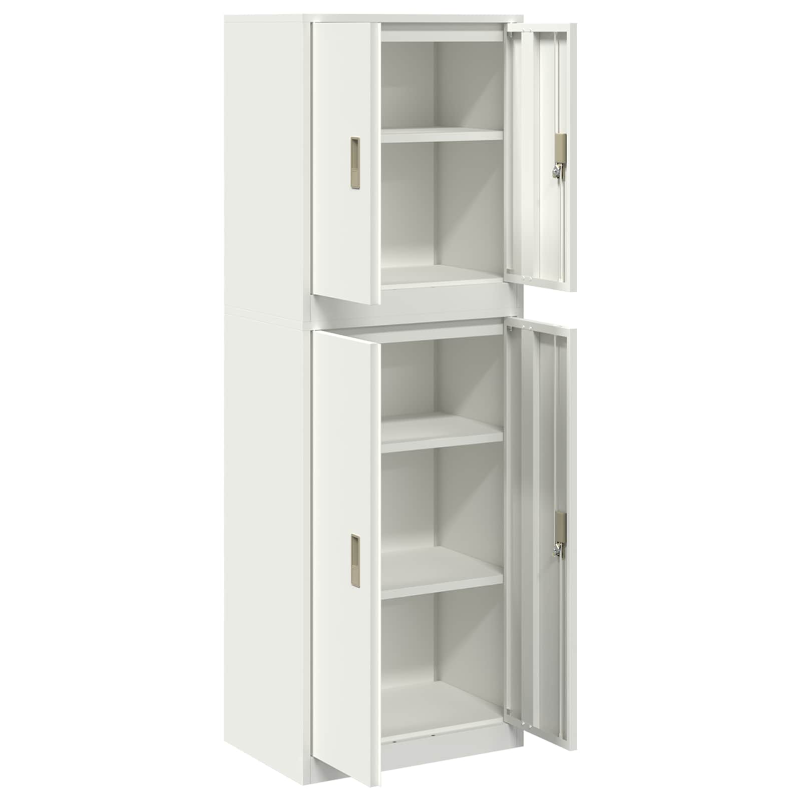 Ντουλάπι αποθήκευσης 2 τμχ. Λευκό 60 x 40 x 175 εκ Ατσάλι - Pakobazaar