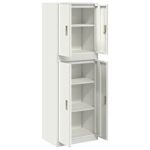 Ντουλάπι αποθήκευσης 2 τμχ. Λευκό 60 x 40 x 175 εκ Ατσάλι - Pakobazaar
