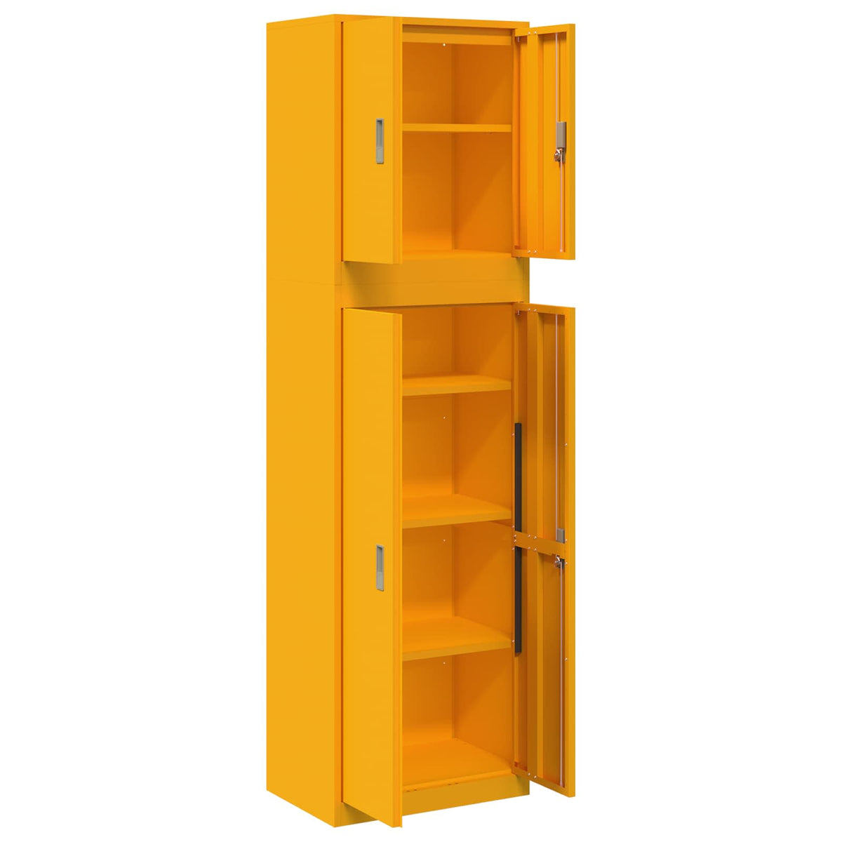 Ντουλάπι αποθήκευσης 2 τμχ. Μουσταρδί 60 x 40 x 210 εκ Ατσάλι - Pakobazaar