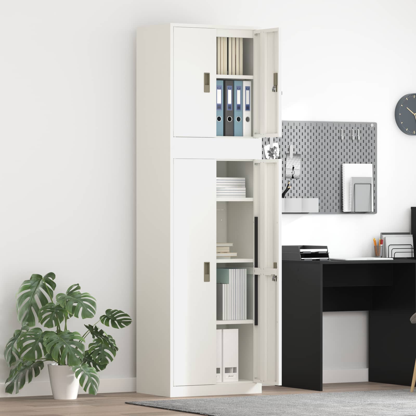 Ντουλάπι αποθήκευσης 2 τμχ. 60 x 40 x 210 εκ Ατσάλι Κλειδώσιμο