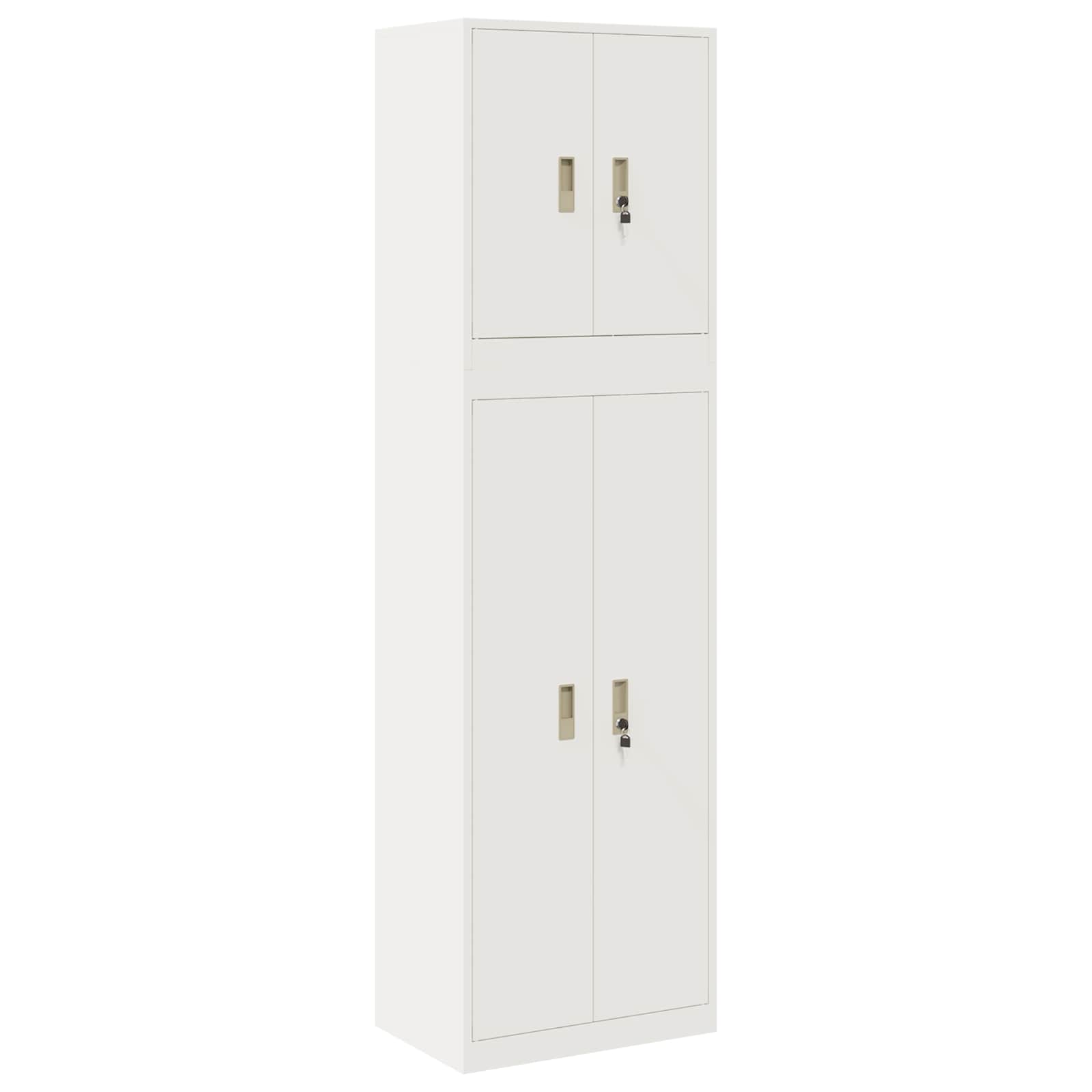 Ντουλάπι αποθήκευσης 2 τμχ. 60 x 40 x 210 εκ Ατσάλι Κλειδώσιμο