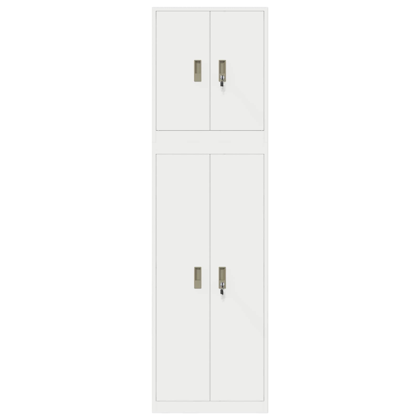 Ντουλάπι αποθήκευσης 2 τμχ. 60 x 40 x 210 εκ Ατσάλι Κλειδώσιμο