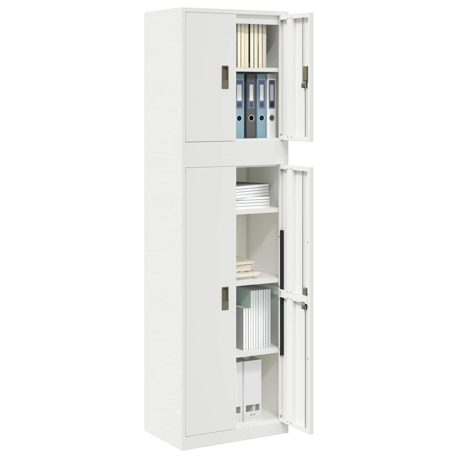 Ντουλάπι αποθήκευσης 2 τμχ. 60 x 40 x 210 εκ Ατσάλι Κλειδώσιμο