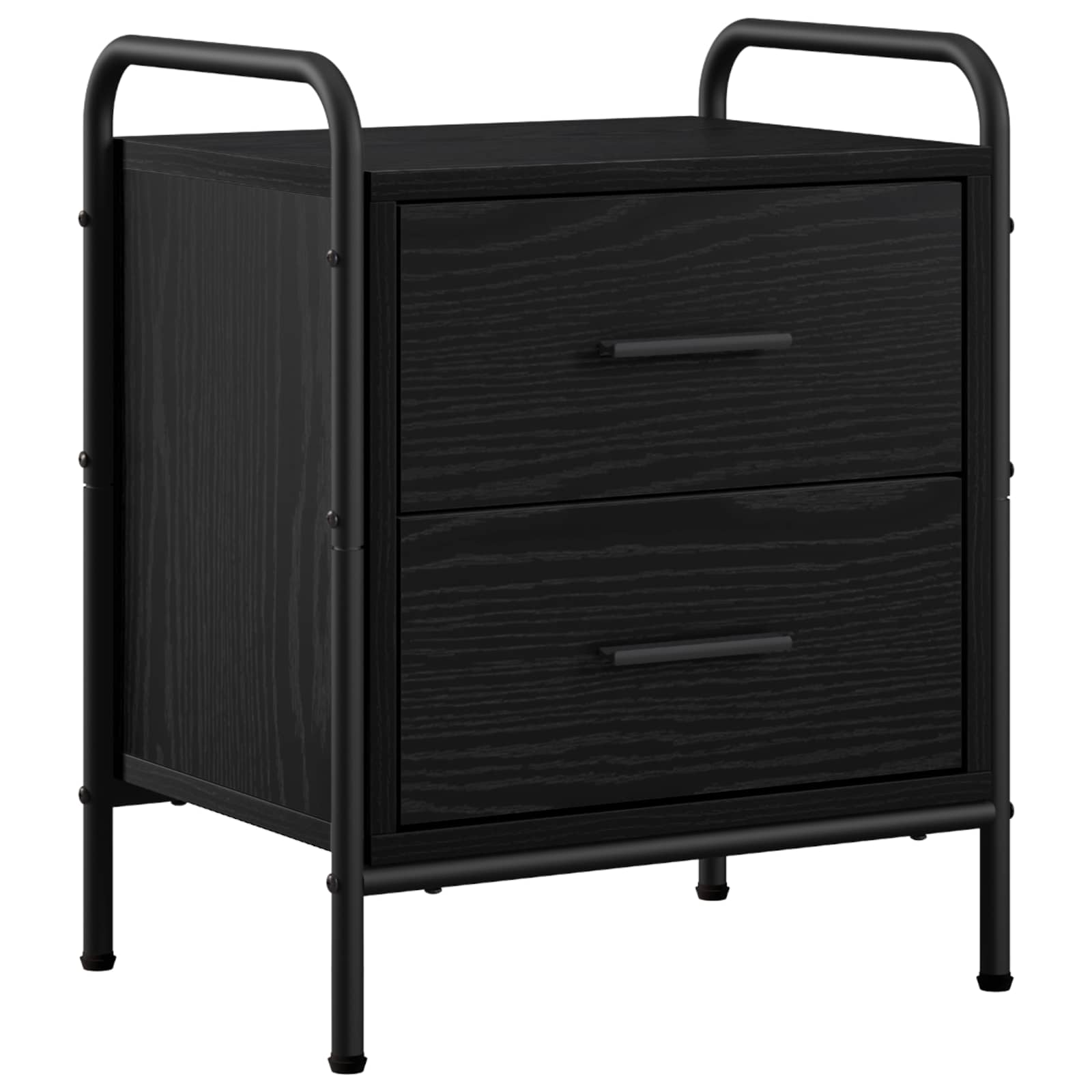 Κομοδίνο 2 τμχ. Μαύρη Δρυς 40 x 30 x 50 cm Επεξεργασμένο Ξύλο