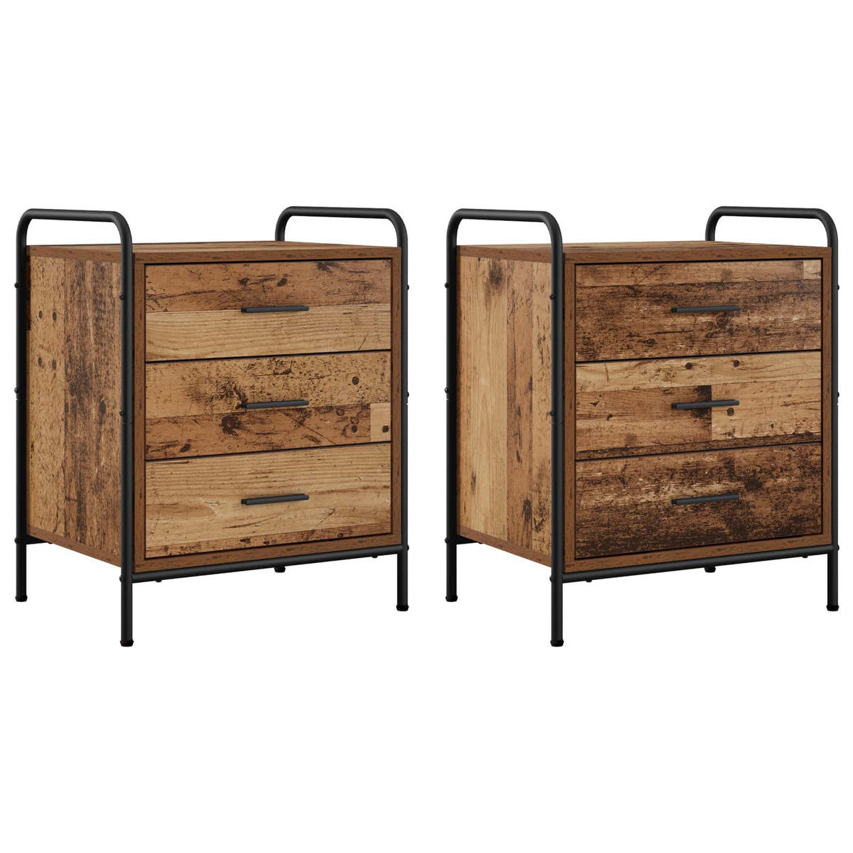 Κομοδίνο 2 τμχ. Παλαιωμένο ξύλο 48 x 36,5 x 60 εκ - Pakobazaar