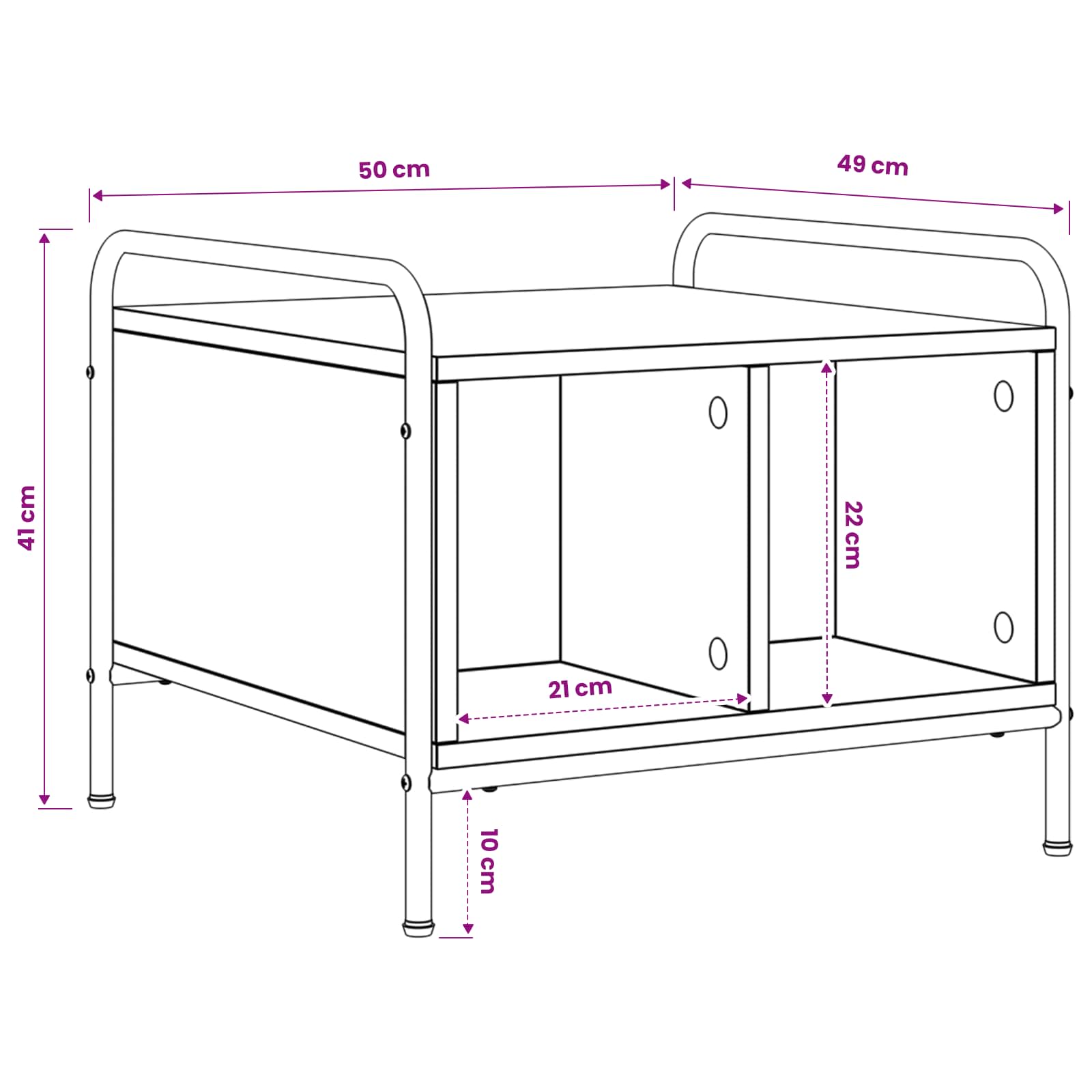 Τραπεζάκι σαλονιού Sonoma Δρυς 50 x 49 x 41 εκ. - Pakobazaar