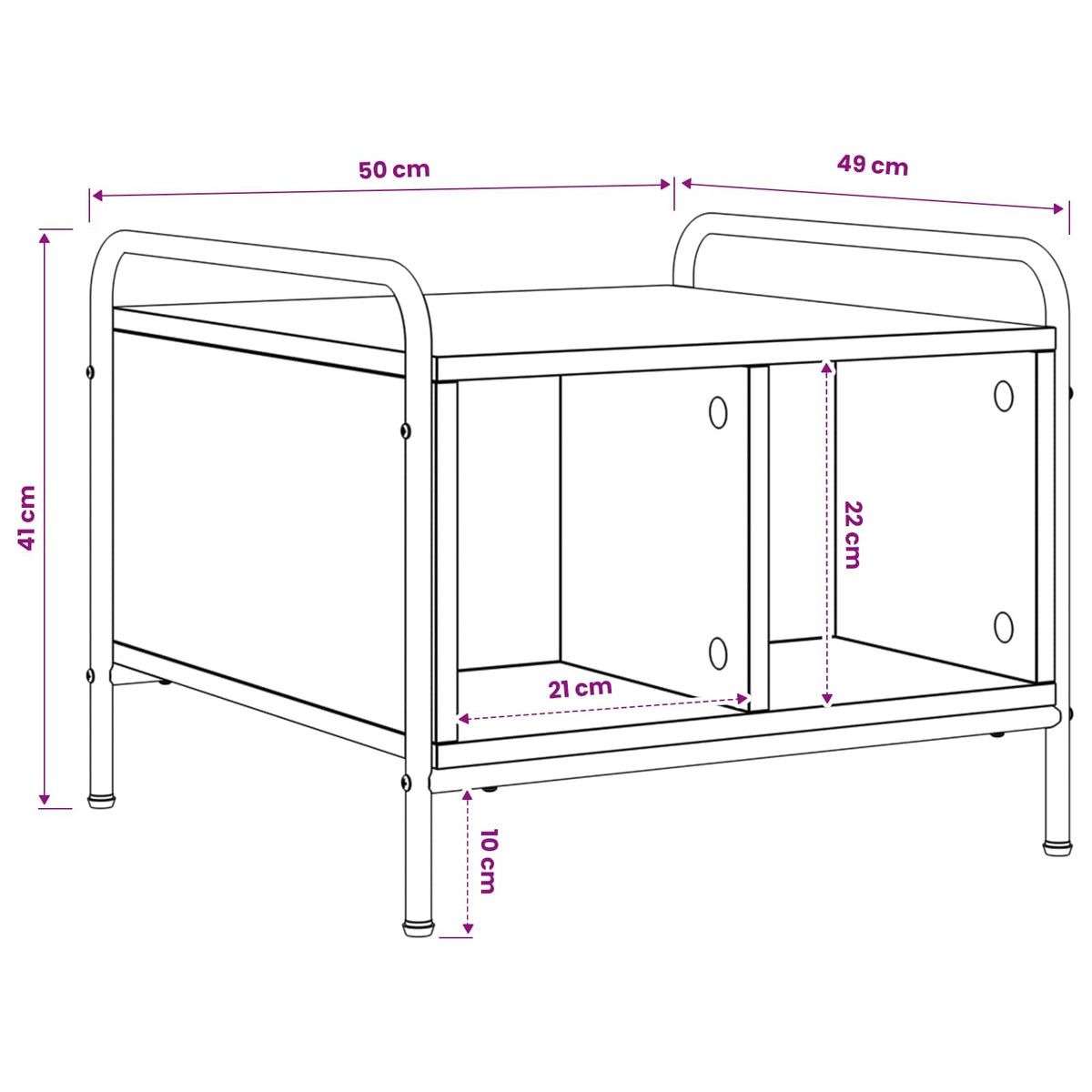 Τραπεζάκι σαλονιού Γκρι Sonoma 50 x 49 x 41 εκ. - Pakobazaar