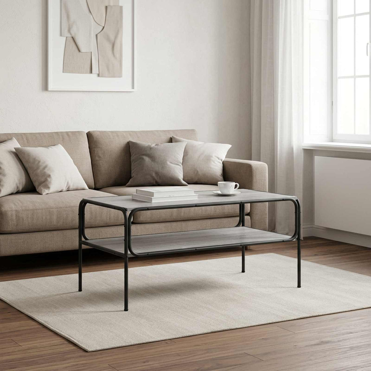 Τραπεζάκι Πλευράς Γκρι Sonoma 100 x 50 x 46 εκ - Pakobazaar