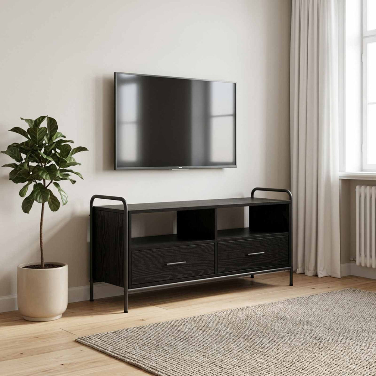 Ντουλάπι TV 67,5 x 33 x 50 εκ Μαύρη Δρυς Επεξεργασμένο Ξύλο - Pakobazaar