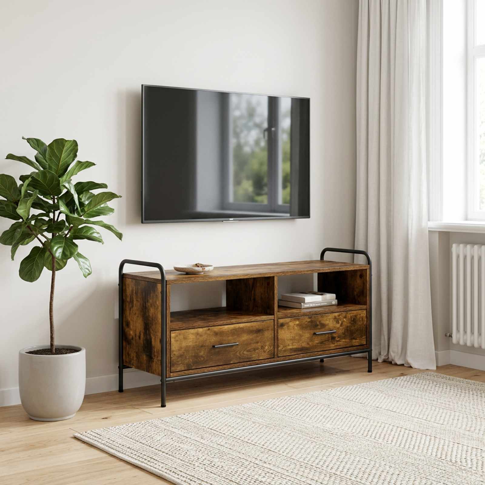 Ντουλάπι TV 67,5 x 33 x 50 εκ Καπνισμένο Ξύλο Δρυός - Pakobazaar
