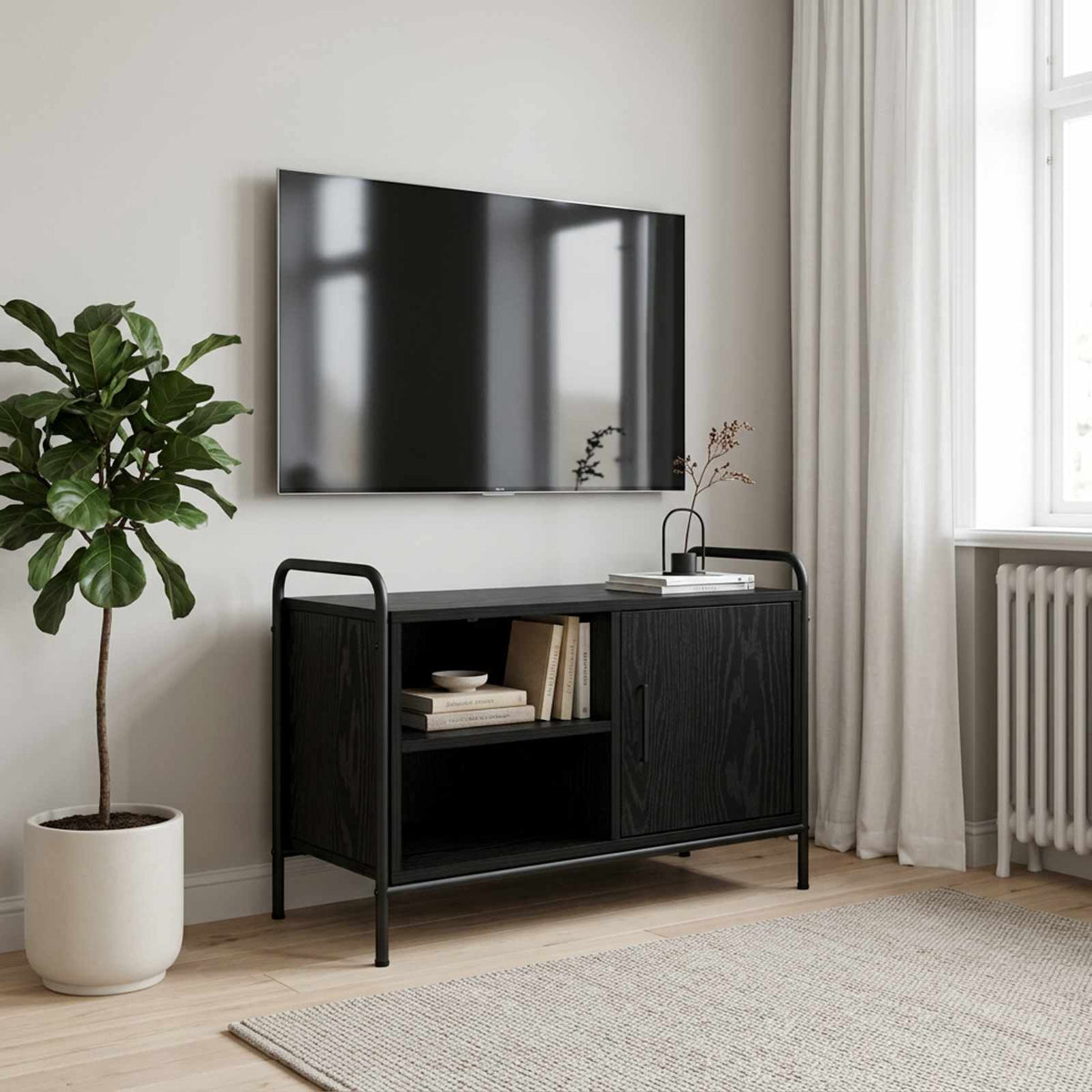 Ντουλάπι TV 67,5 x 33 x 50 cm Μαύρη Δρυς - Pakobazaar