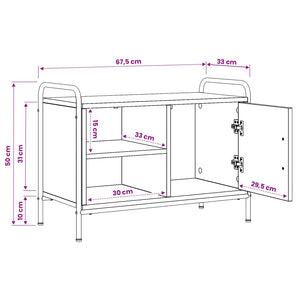 Ντουλάπι TV 67,5 x 33 x 50 cm Μαύρη Δρυς - Pakobazaar