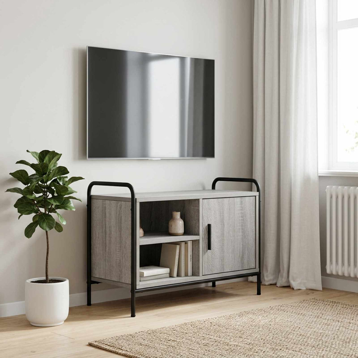 Ντουλάπι TV 133 x 33 x 50 εκ. Γκρι Sonoma Επεξεργασμένο Ξύλο - Pakobazaar
