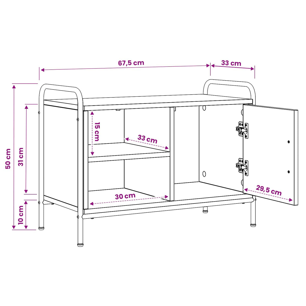 Ντουλάπι TV 133 x 33 x 50 εκ. Γκρι Sonoma Επεξεργασμένο Ξύλο - Pakobazaar