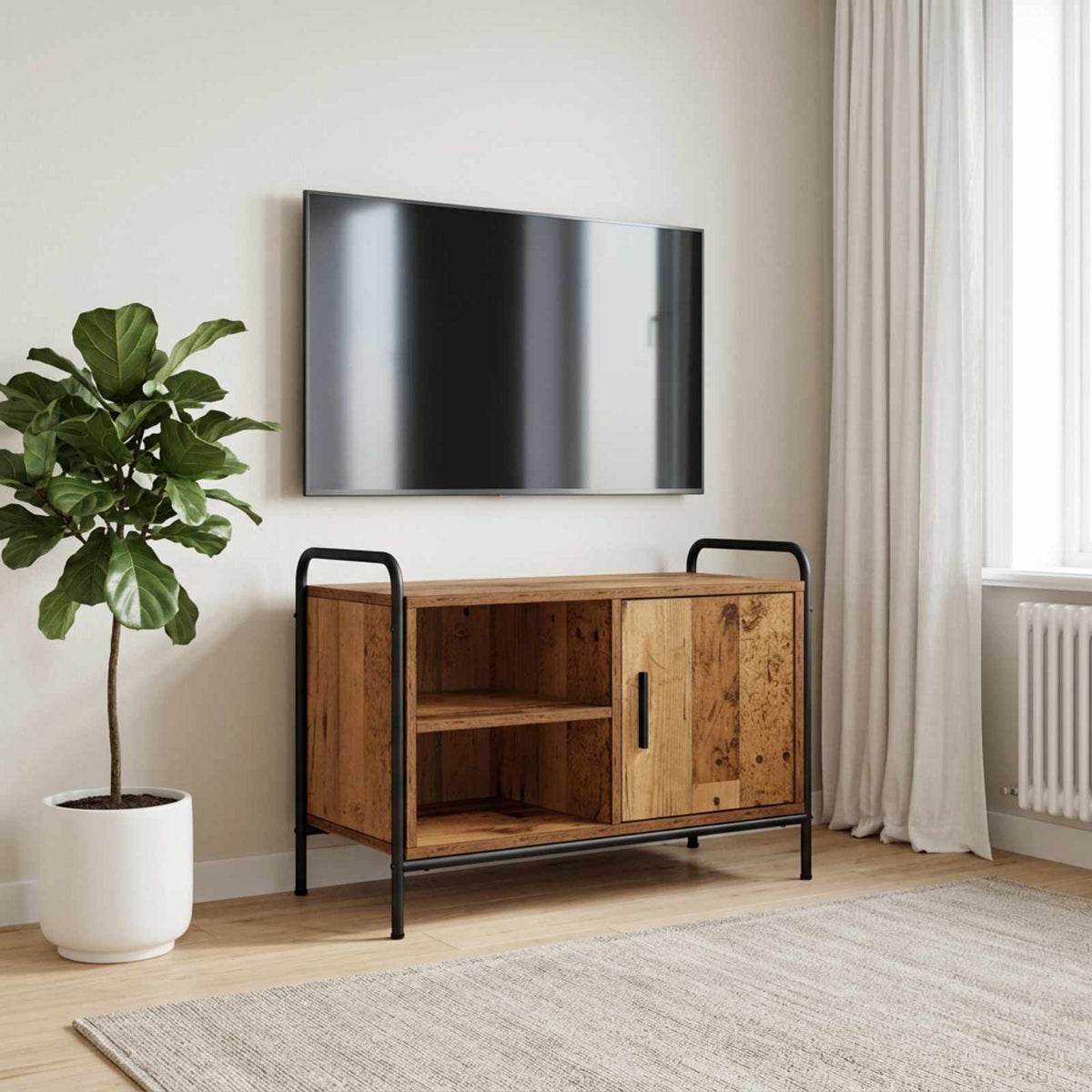 Ντουλάπι TV 133 x 33 x 50 εκ. Παλαιωμένο ξύλο - Pakobazaar
