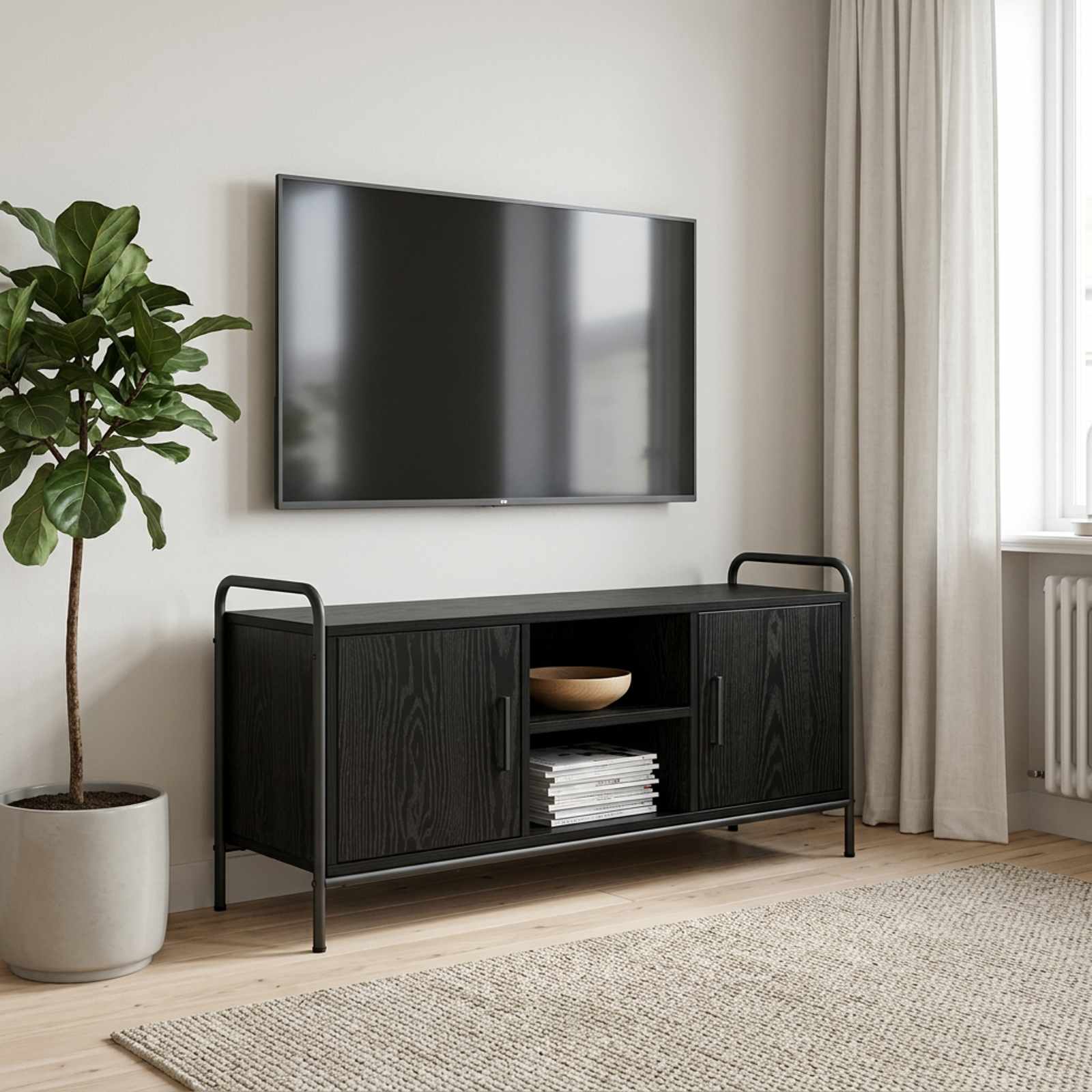 Ντουλάπι TV 99 x 33 x 50 εκ. Μαύρη Δρυς Επεξεργασμένο Ξύλο