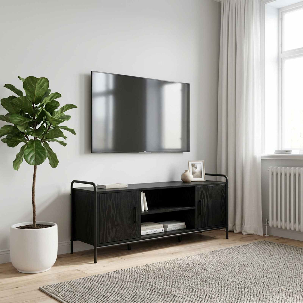 Ντουλάπι TV 119 x 33 x 50 cm Μαύρη Δρυς