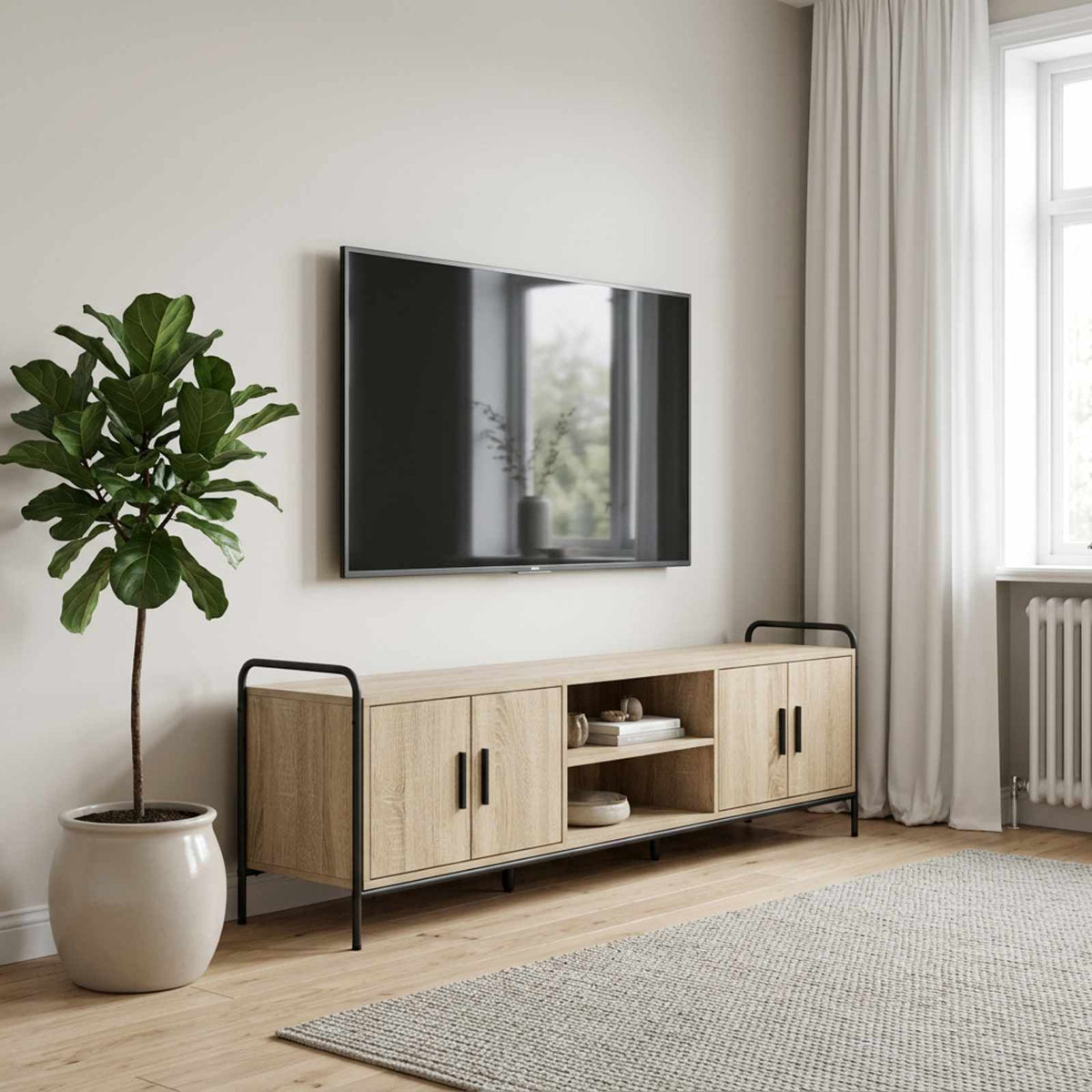 Ντουλάπι TV 167,5 x 33 x 50 εκ Sonoma Δρυς Επεξεργασμένο Ξύλο