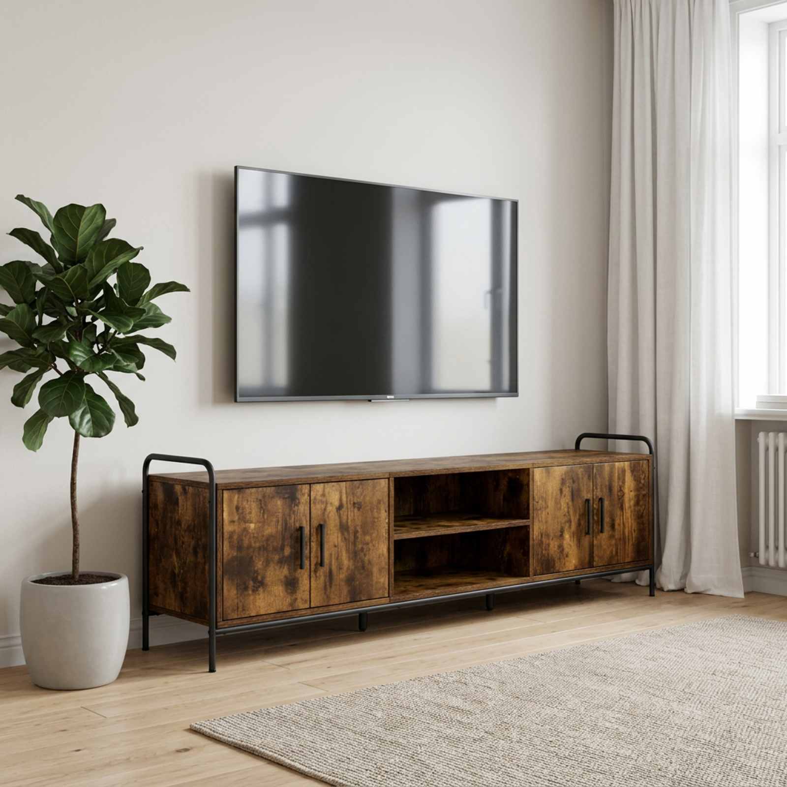 Ντουλάπι TV 167,5 x 33 x 50 εκ Καπνισμένο Ξύλο Δρυός