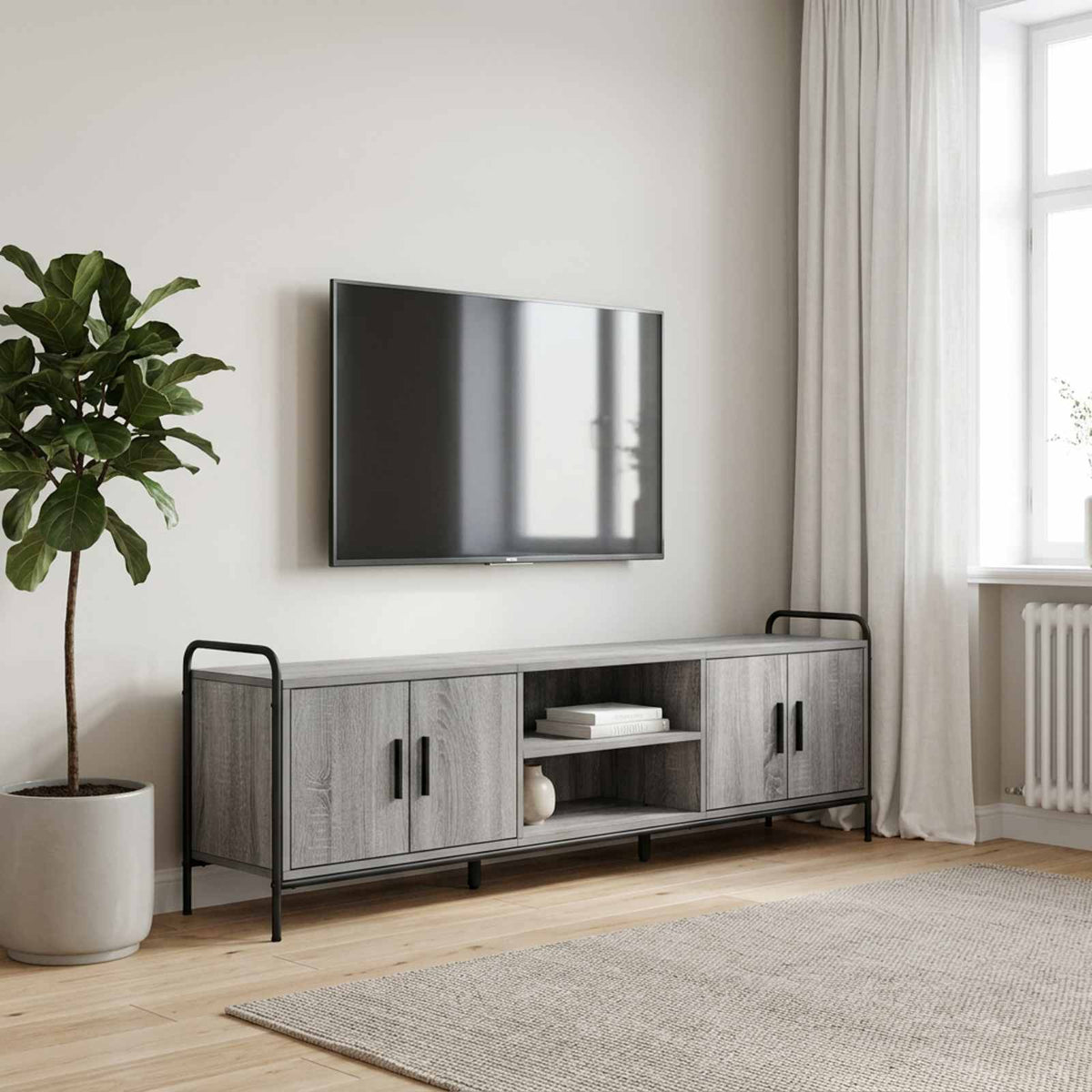 Ντουλάπι TV 167,5 x 33 x 50 εκ Γκρι Sonoma Επεξεργασμένο Ξύλο