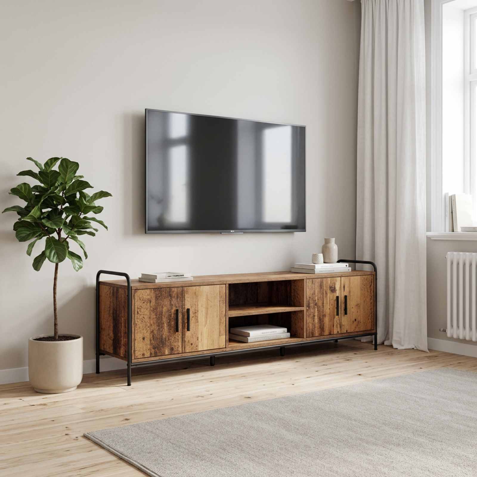Ντουλάπι TV 167,5 x 33 x 50 εκ Παλαιωμένο ξύλο