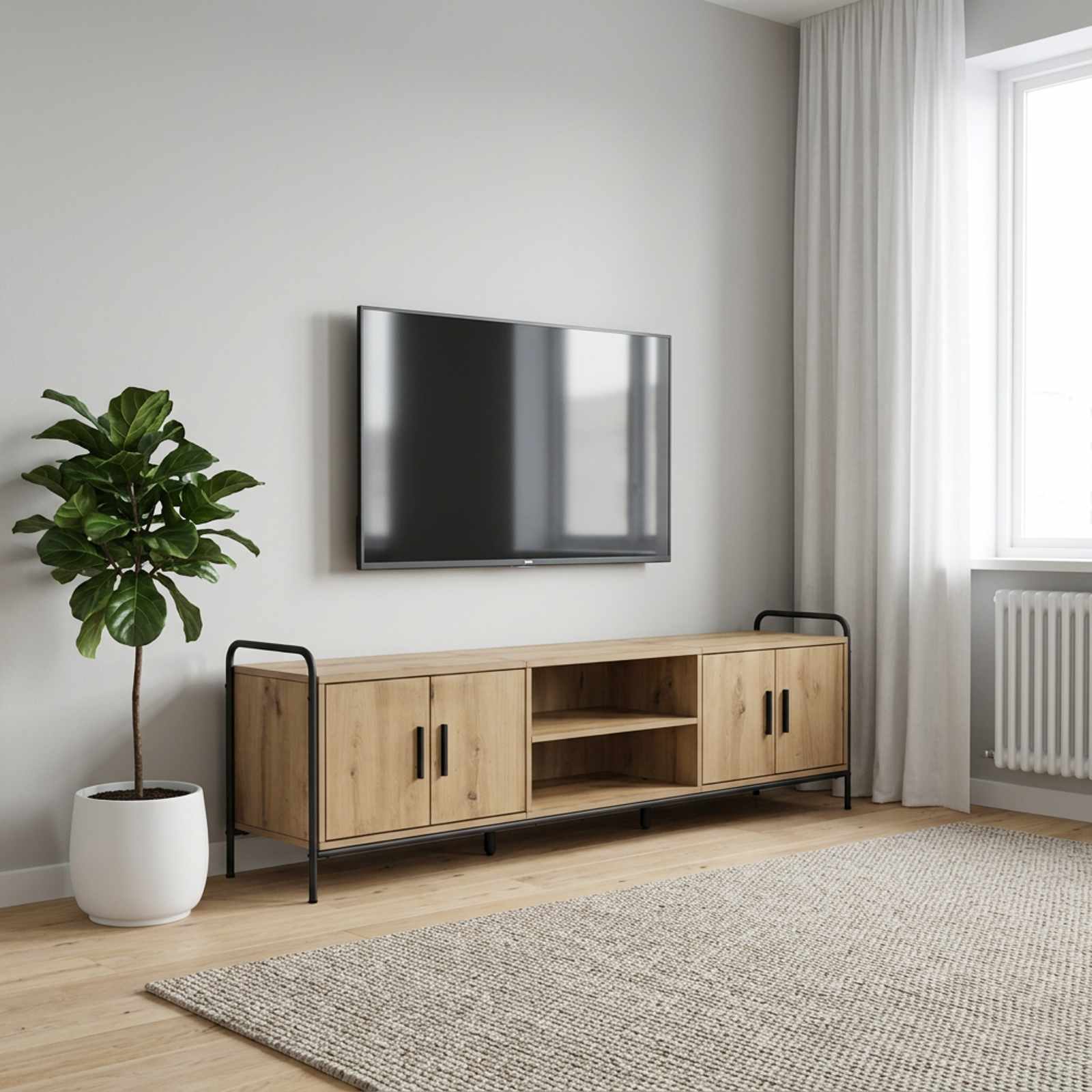 Ντουλάπι TV 167,5 x 33 x 50 εκ Artisan Δρυς Επεξεργασμένο Ξύλο