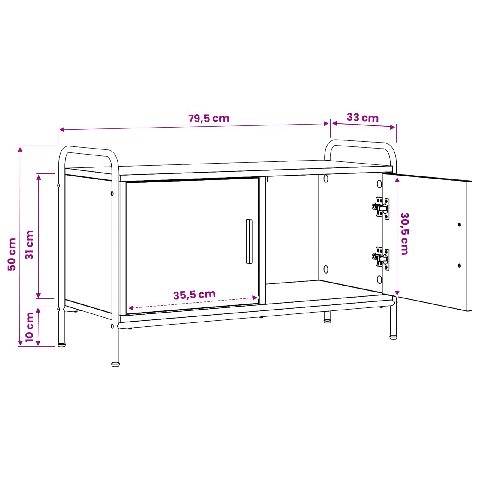 Ντουλάπι TV 79,5 x 33 x 50 εκ. Sonoma Δρυς Επεξεργασμένο Ξύλο