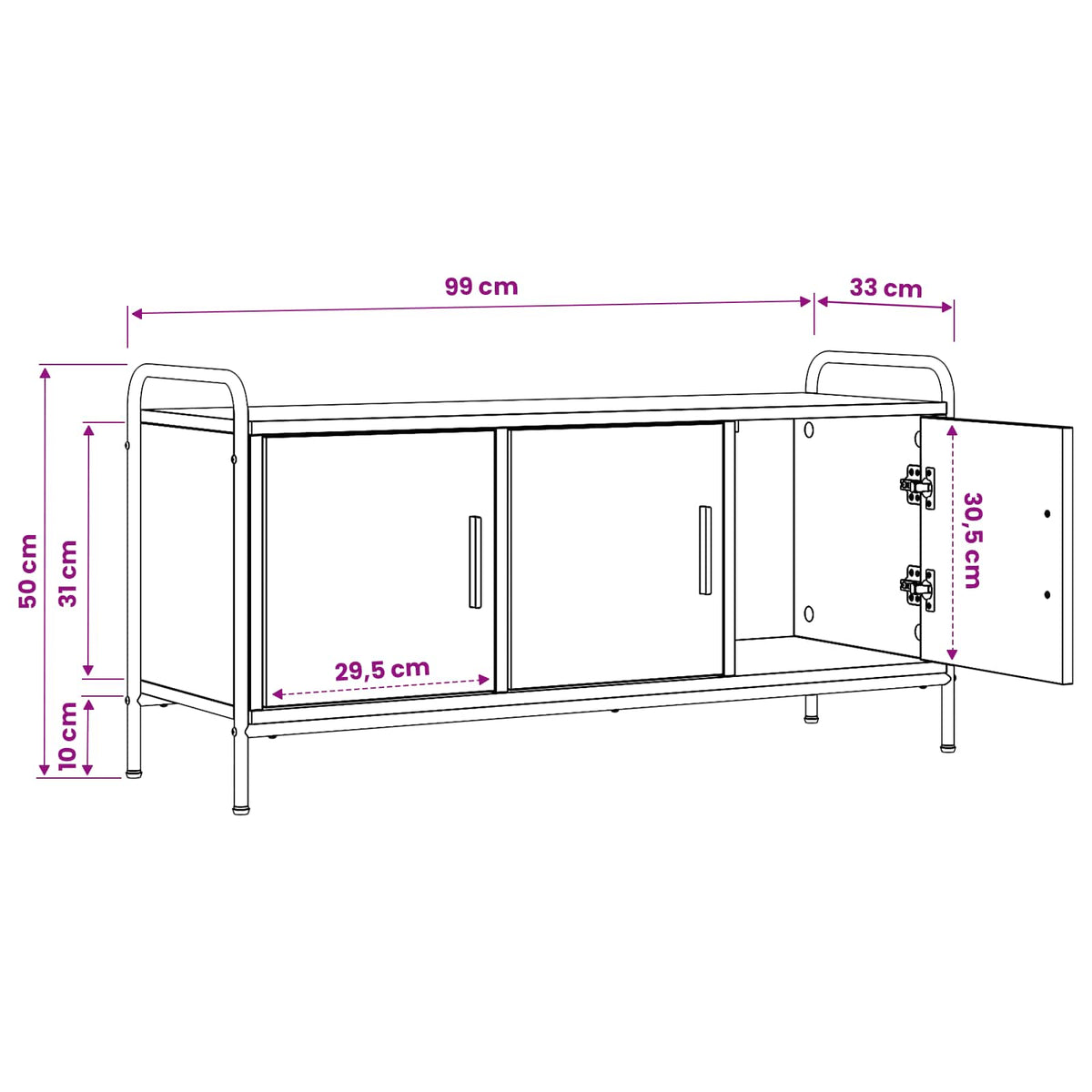 Ντουλάπι TV 79,5 x 33 x 50 εκ. Καπνισμένο Ξύλο Δρυός - Pakobazaar