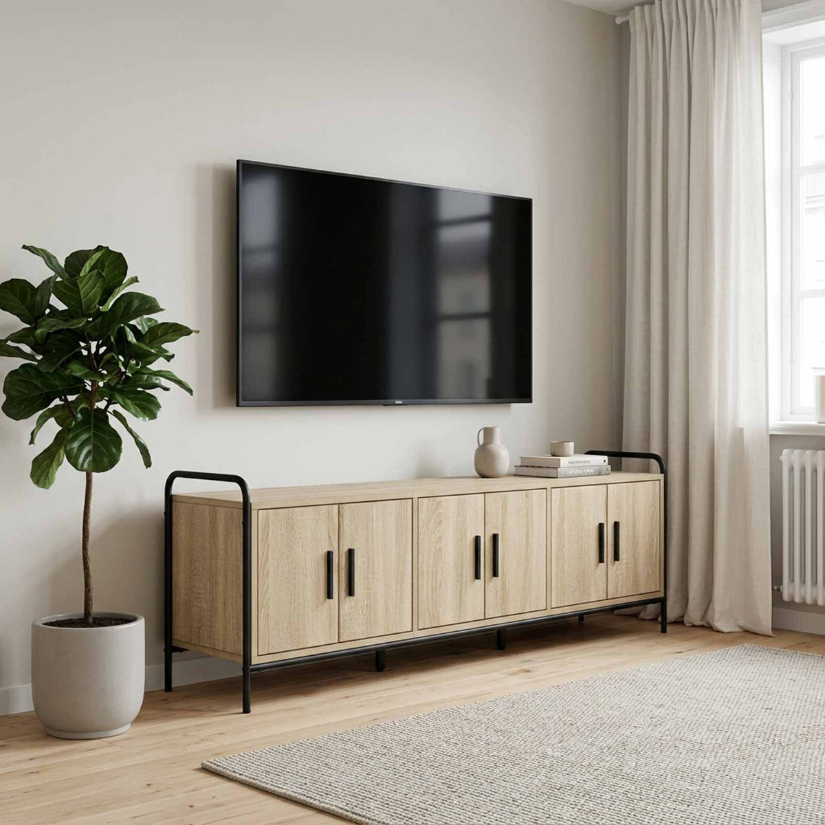 Ντουλάπι TV 146 x 33 x 50 εκ Sonoma Δρυς Επεξεργασμένο Ξύλο