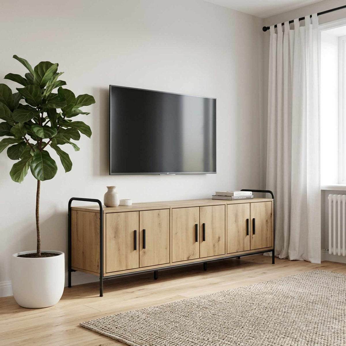 Ντουλάπι TV 146 x 33 x 50 εκ Artisan Δρυς Επεξεργασμένο Ξύλο