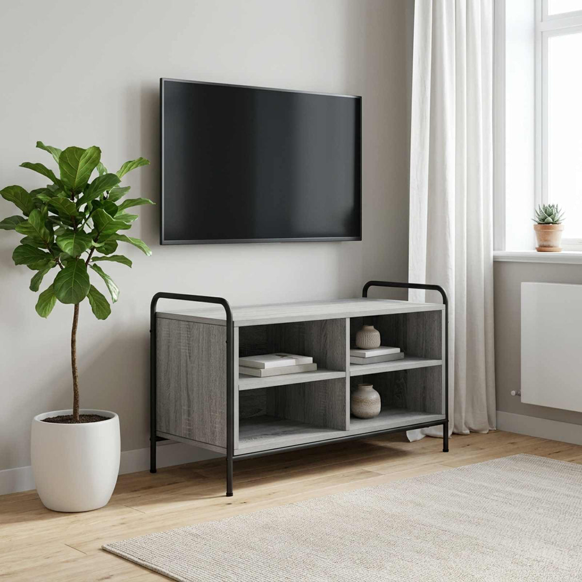 Ντουλάπι TV 140 x 39,5 x 50 εκ. Γκρι Sonoma Επεξεργασμένο Ξύλο - Pakobazaar