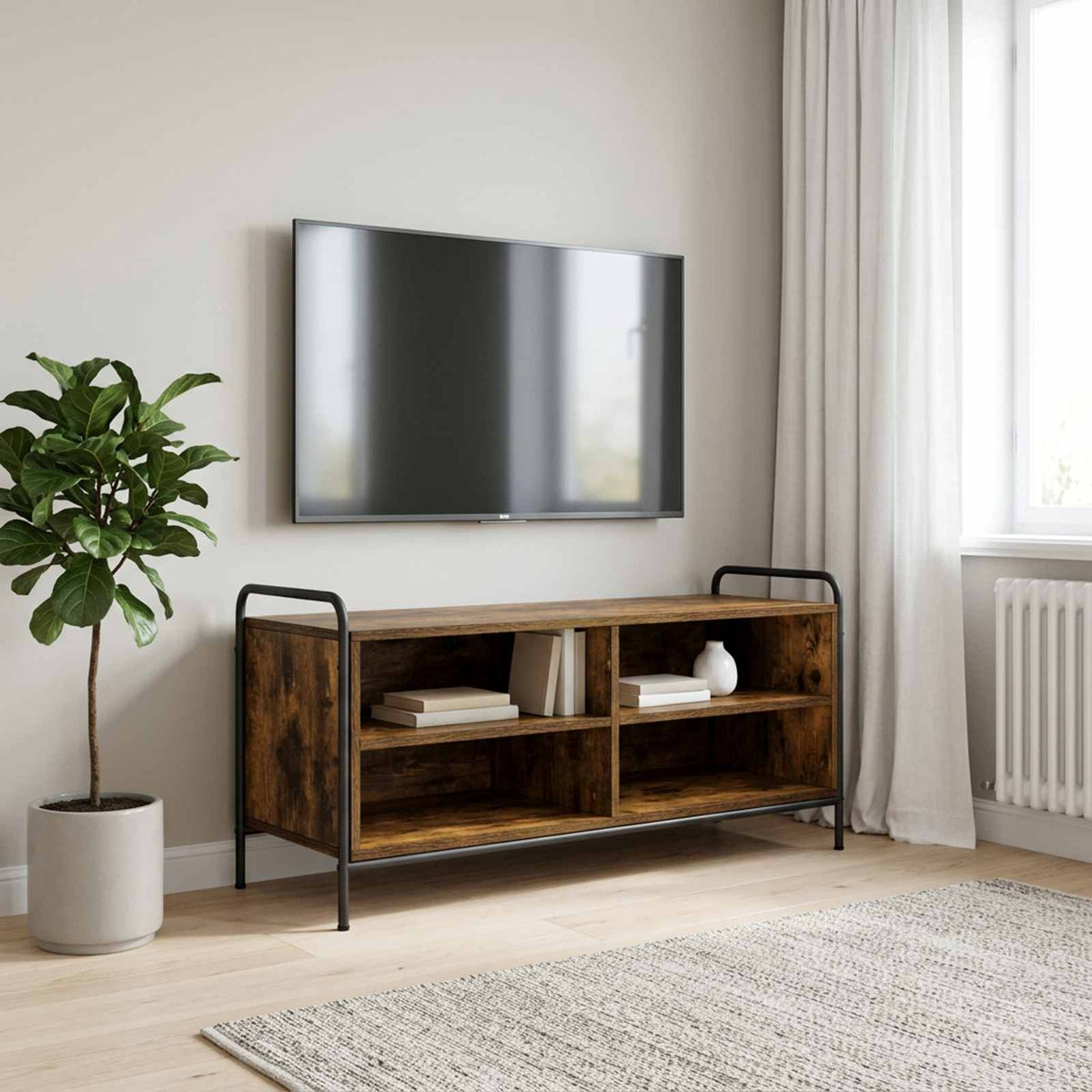 Ντουλάπι TV 140 x 39,5 x 50 εκ. Καπνισμένο Ξύλο Δρυός - Pakobazaar