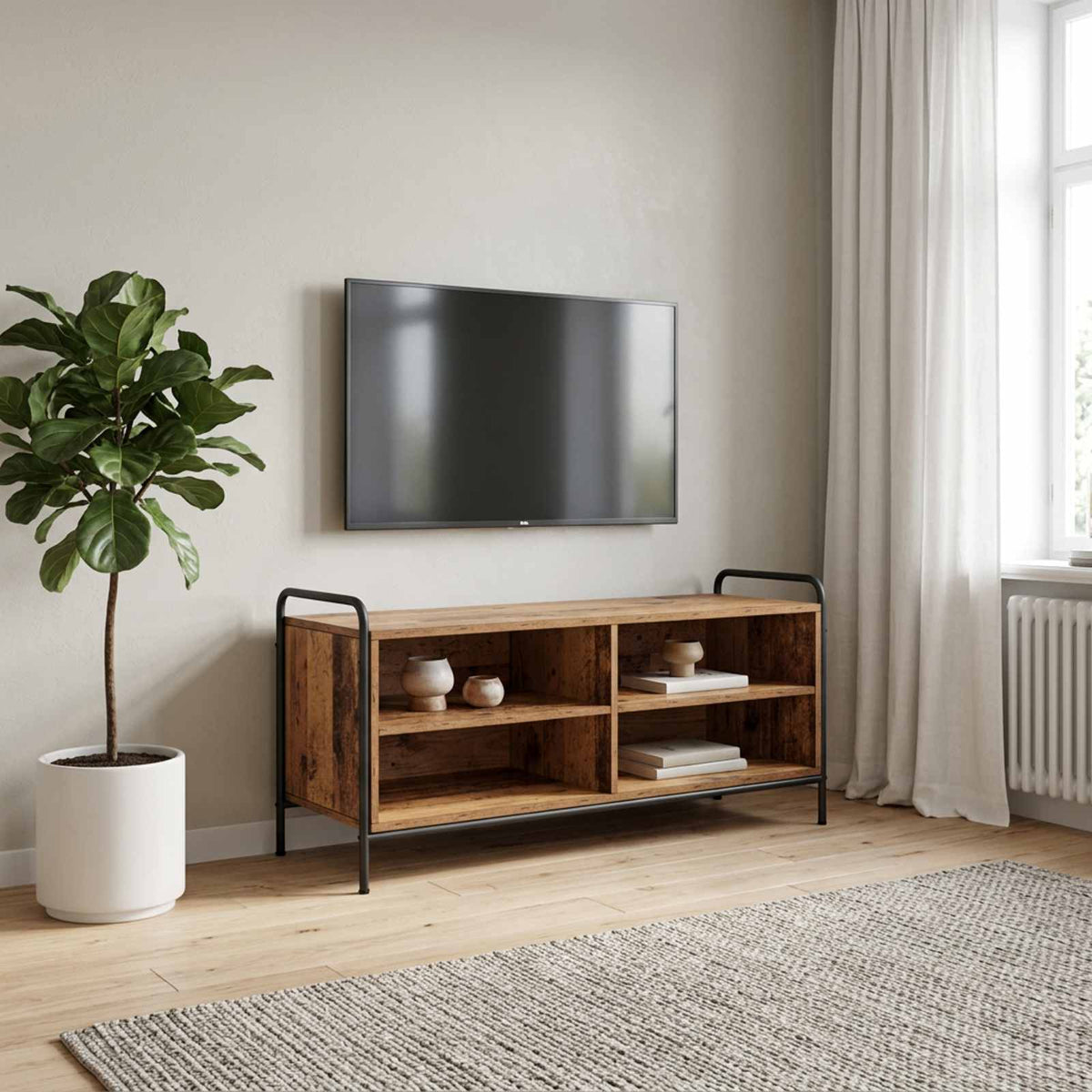 Ντουλάπι TV 140 x 39,5 x 50 εκ. Παλαιωμένο ξύλο