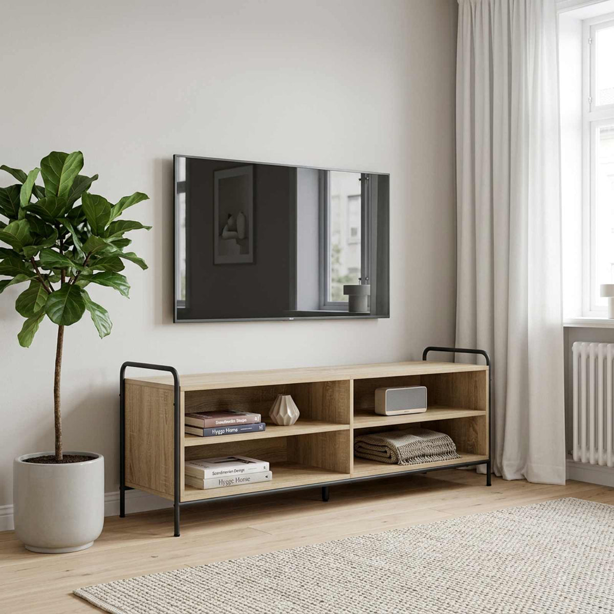 Ντουλάπι TV 140 x 39,5 x 50 εκ. Sonoma Δρυς Επεξεργασμένο Ξύλο - Pakobazaar