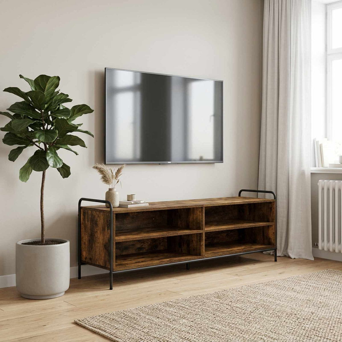 Ντουλάπι TV 140 x 39,5 x 50 εκ. Καπνισμένο Ξύλο Δρυός - Pakobazaar