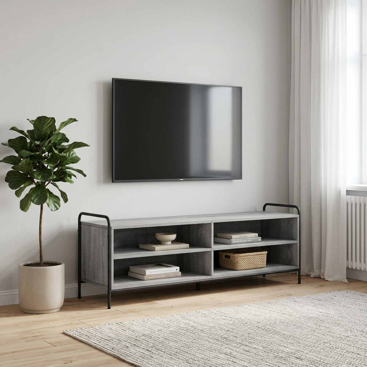 Ντουλάπι TV 140 x 39,5 x 50 εκ. Γκρι Sonoma Επεξεργασμένο Ξύλο