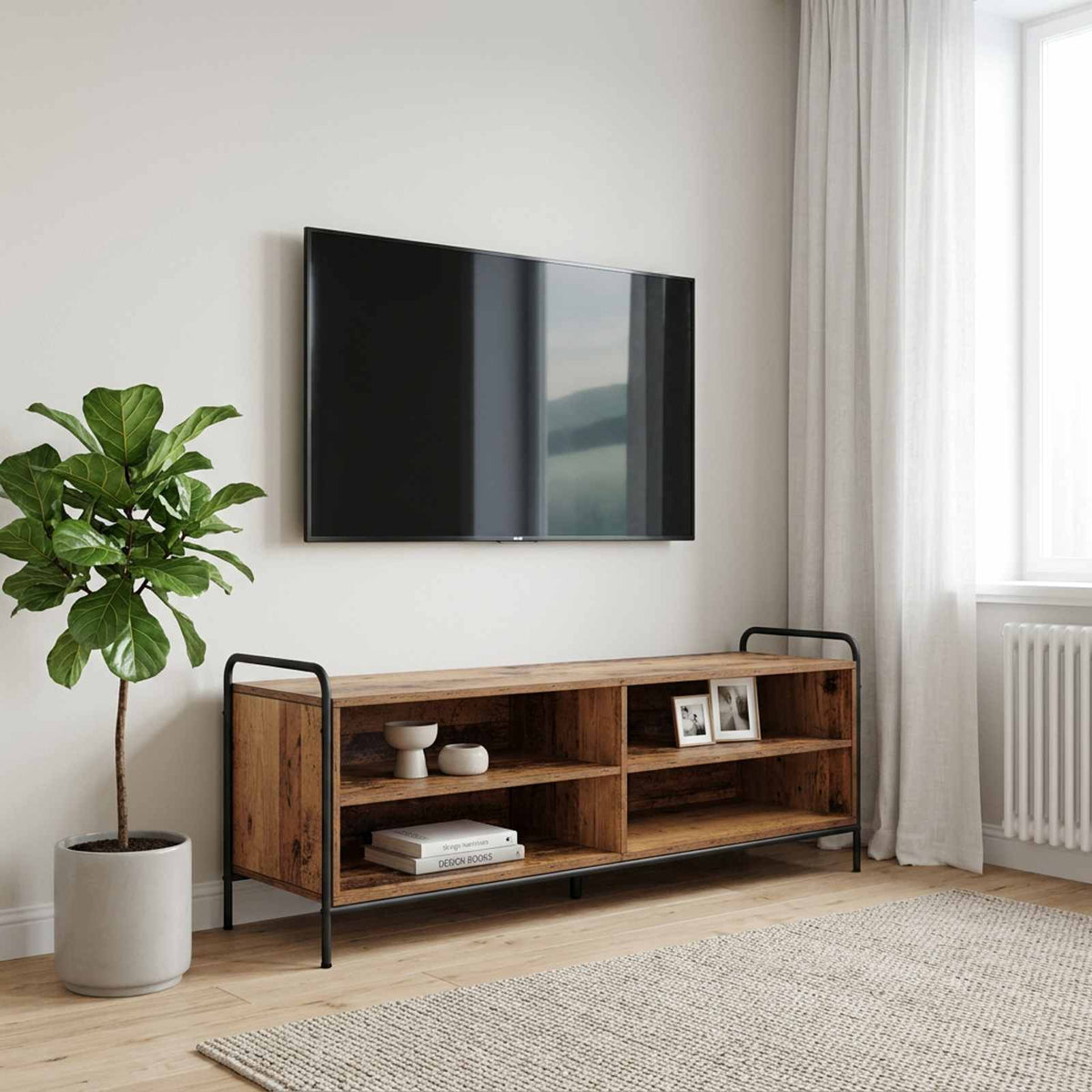 Ντουλάπι TV 140 x 39,5 x 50 εκ. Παλαιωμένο ξύλο