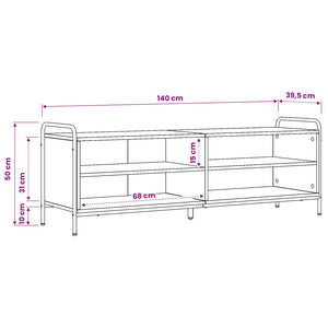 Ντουλάπι TV 140 x 39,5 x 50 εκ. Artisan Δρυς Επεξεργασμένο Ξύλο - Pakobazaar