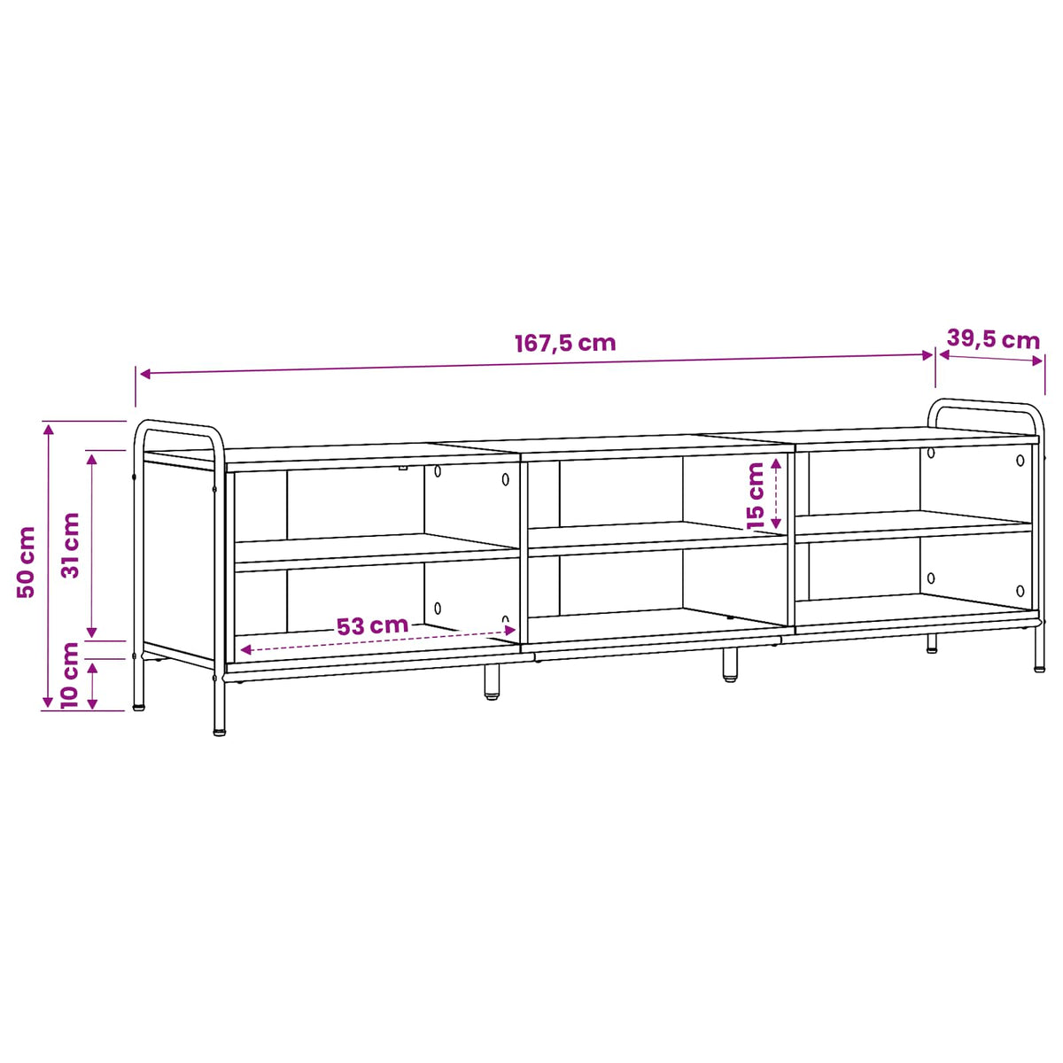 Ντουλάπι TV 140 x 39,5 x 50 εκ. Γκρι Sonoma Επεξεργασμένο Ξύλο - Pakobazaar