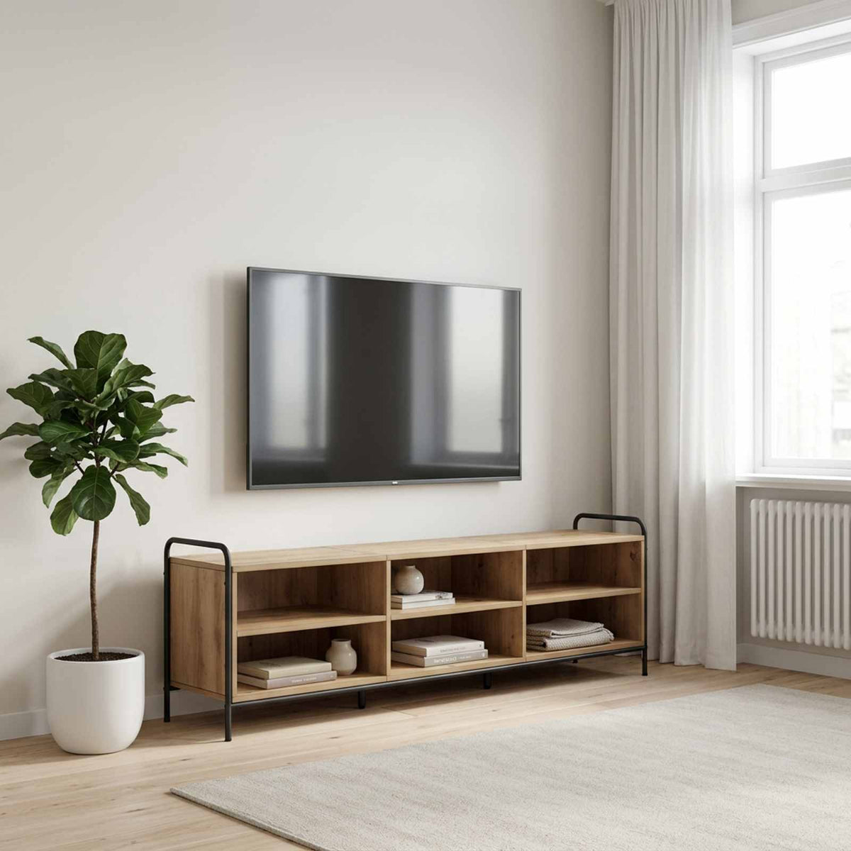 Ντουλάπι TV 140 x 39,5 x 50 εκ. Artisan Δρυς Επεξεργασμένο Ξύλο - Pakobazaar