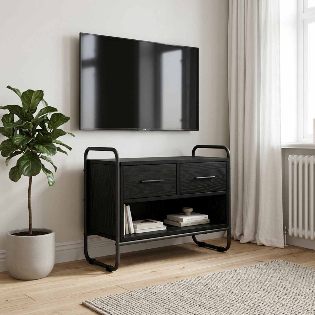 Ντουλάπι TV 60 x 30 x 50 εκ. Μαύρη Δρυς Επεξεργασμένο Ξύλο
